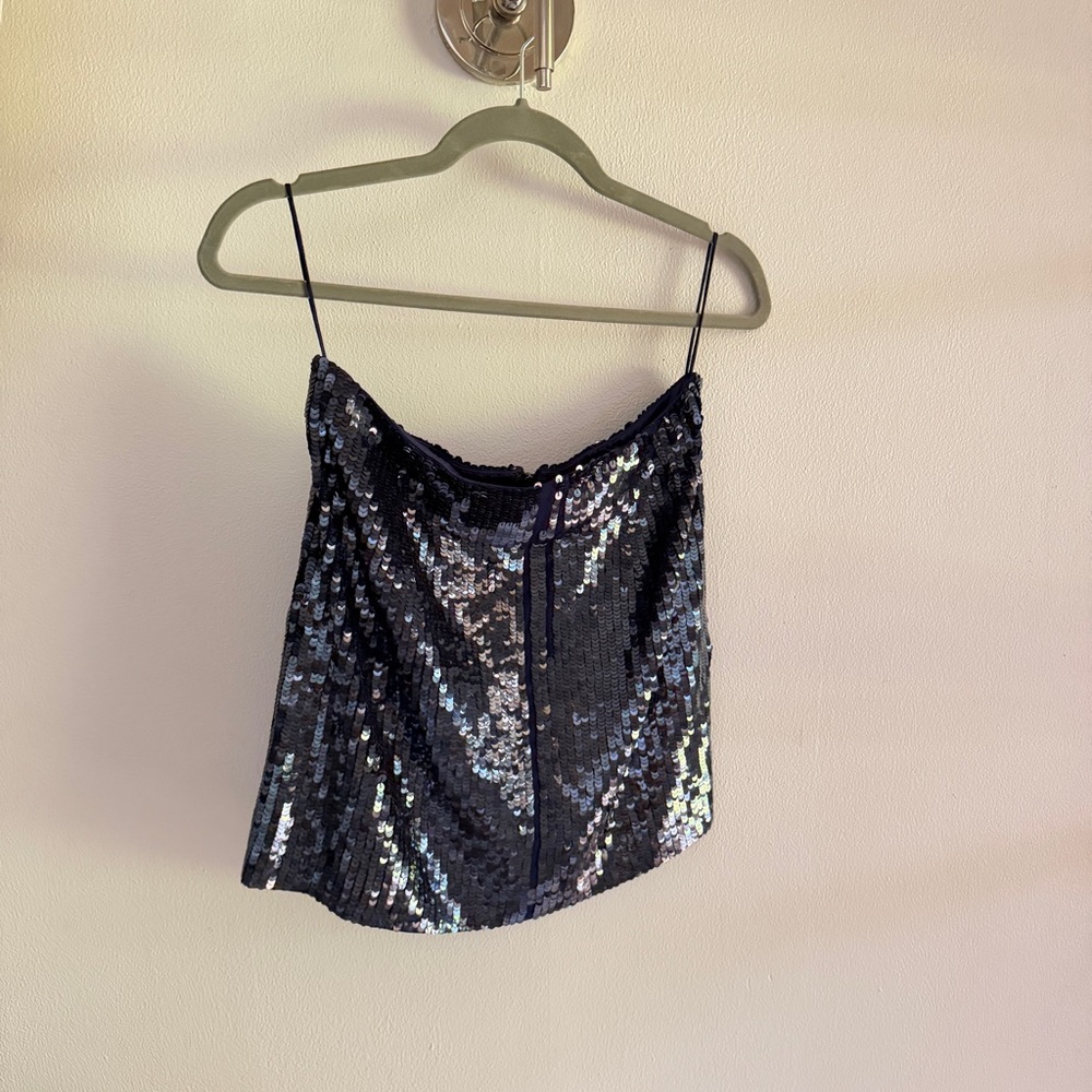 Alice and Olivia navy sequin mini skirt